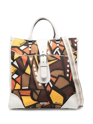Moschino abstract-pattern tote-bag - Brown