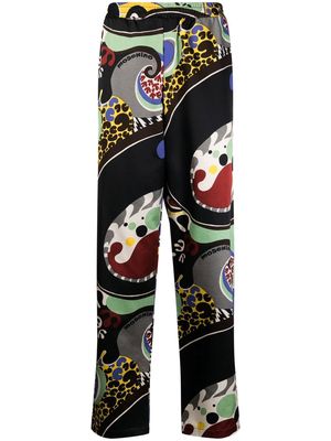 Moschino abstract-print straight-leg trousers - Multicolour