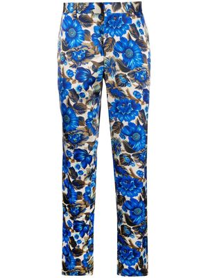 Moschino all-over floral printed tailored trousers - Blue