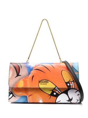 Moschino all-over graphic-print shoulder bag - Orange
