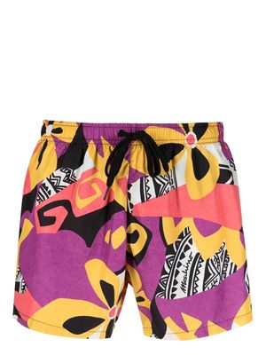 Moschino all-over graphic-print swim shorts - Pink