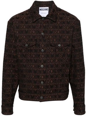 Moschino all-over logo-jacquard jacket - Brown