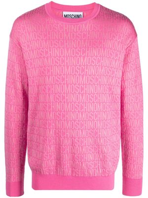 Moschino all-over logo knit jumper - Pink