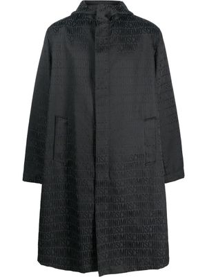 Moschino all-over logo print raincoat - Black