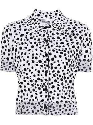 Moschino animal-print knitted blouse - White