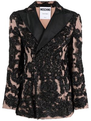 Moschino appliqué-detail double-breasted blazer - Black
