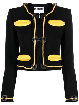 Moschino appliqué-detailing cropped jacket - Black