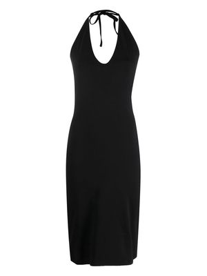 Moschino backless halterneck beach dress - Black