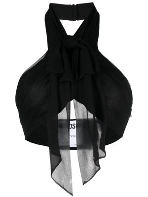 Moschino backless silk crop top - Black