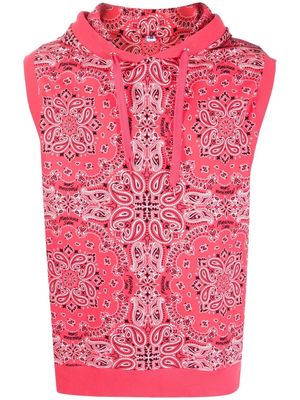 Moschino bandana-print sleeveless hoodie - Pink
