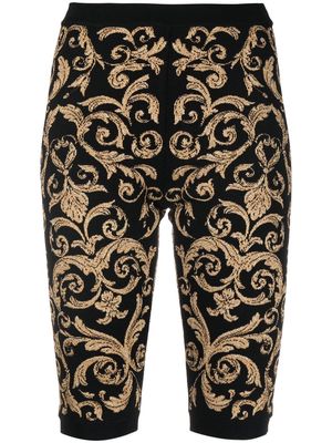 Moschino baroque jacquard knitted shorts - Black
