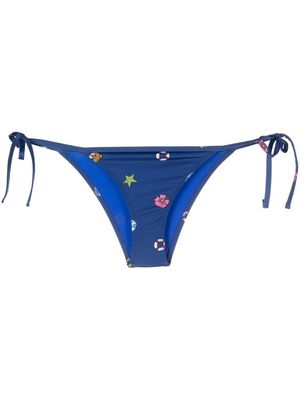 MOSCHINO beach-print bikini bottoms - Blue