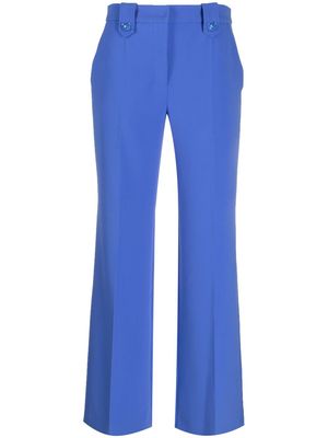 Moschino bear-button bootcut trousers - Blue
