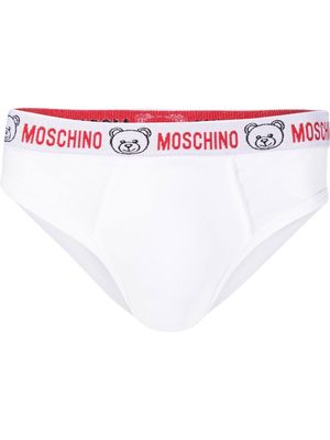 Moschino Bear motif logo-waistband briefs - White