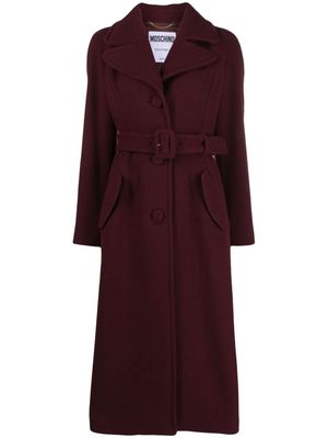 Moschino belted single-breasted coat - Purple