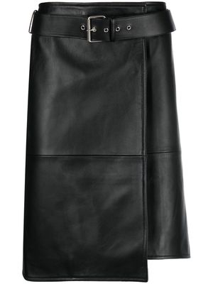 Moschino belted-waist leather shorts - Black