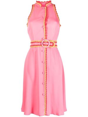 Moschino belted-waist sleeveless dress - Pink