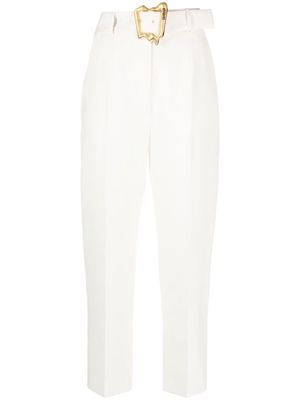 Moschino belted-waist tailored trousers - White