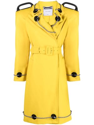 Moschino belted-waist trench coat - Yellow