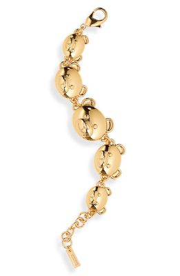 Moschino Bijoux Bear Link Bracelet in Shiny Gold