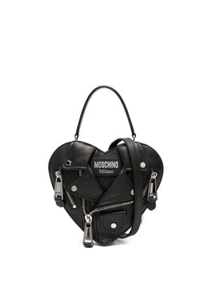 Moschino Biker heart-shaped tote bag - Black