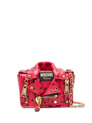 Moschino Biker polka-dot shoulder bag - Red