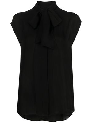 Moschino bow-detail silk blouse - Black