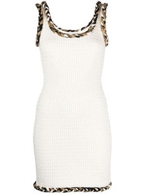 Moschino braided-trim knitted minidress - White