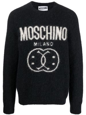 Moschino brushed crew-neck jumper - Black
