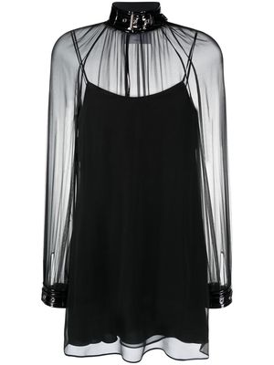 MOSCHINO buckle-detailed silk dress - Black