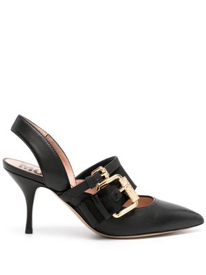 Moschino buckle-straps pointed-toe pumps - Black