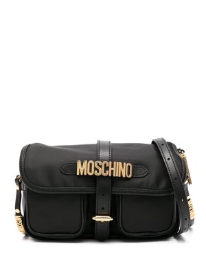Moschino buckled logo-lettering crossbody bag - Black