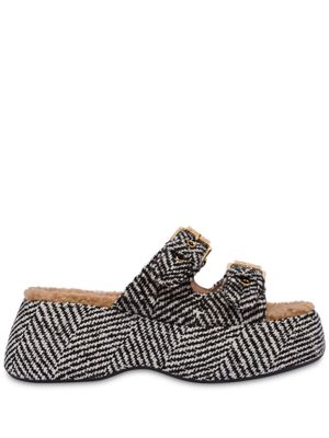 Moschino buckled platform sandals - Black
