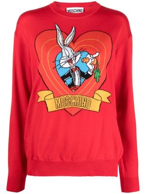 Moschino Bugs Bunny intarsia-knit jumper - Red