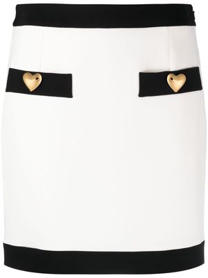 Moschino button-detailed fitted skirt - White