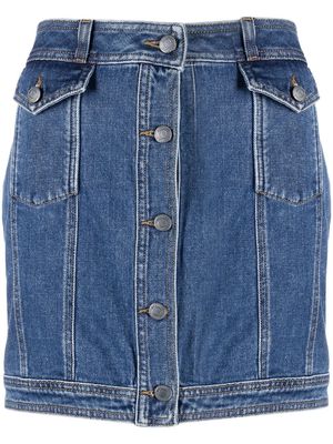Moschino buttoned denim mini skirt - Blue