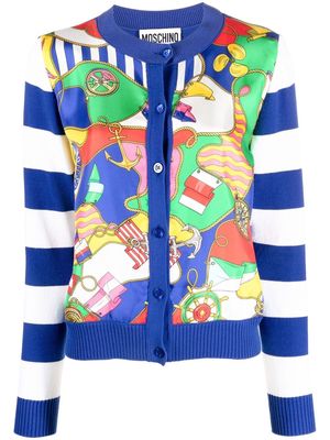 Moschino buttoned-up silk cardigan - Blue