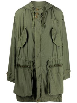 Moschino cargo-pocket parka coat - Green