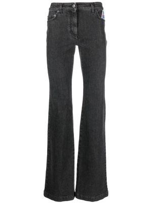 Moschino cartoon-embroidered straight-leg jeans - Black