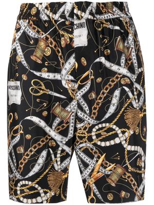Moschino chain-print bermuda shorts - Black