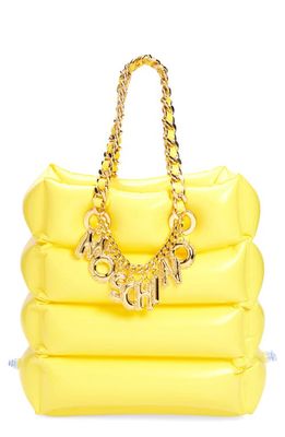 Moschino Chain Strap Inflatable Tote Bag in A0027 Yellow