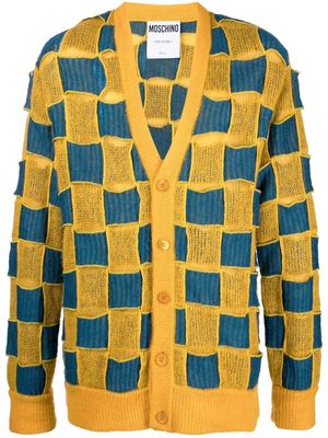 Moschino check-pattern cardigan - Yellow