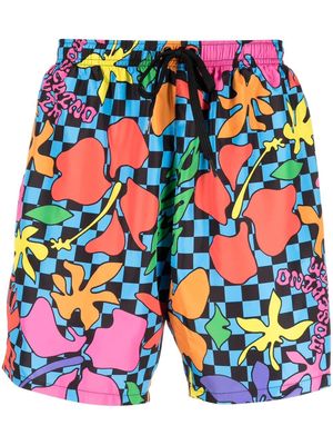 Moschino check-pattern swim shorts - Blue