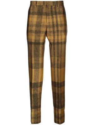 Moschino check-pattern tapered trousers - Yellow