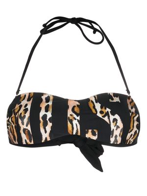 Moschino cheetah-print bikini top - Black