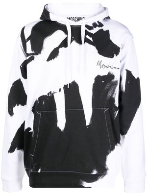Moschino chest logo-print detail hoodie - White