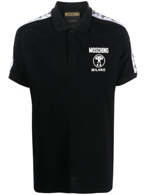 Moschino chest logo-print detail polo shirt - Black