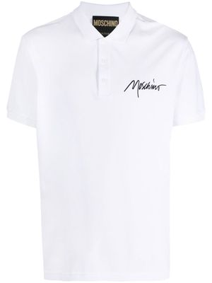 Moschino chest logo-print detail polo shirt - White