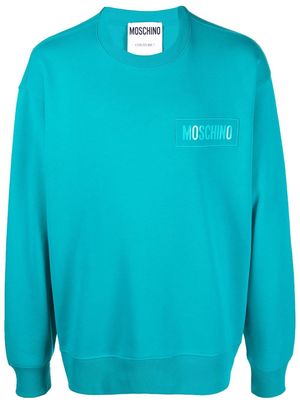 Moschino chest logo-print detail sweatshirt - Blue