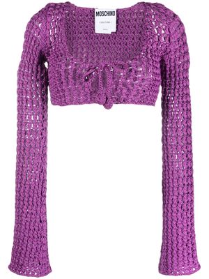 Moschino chunky open-knit crop top - Purple